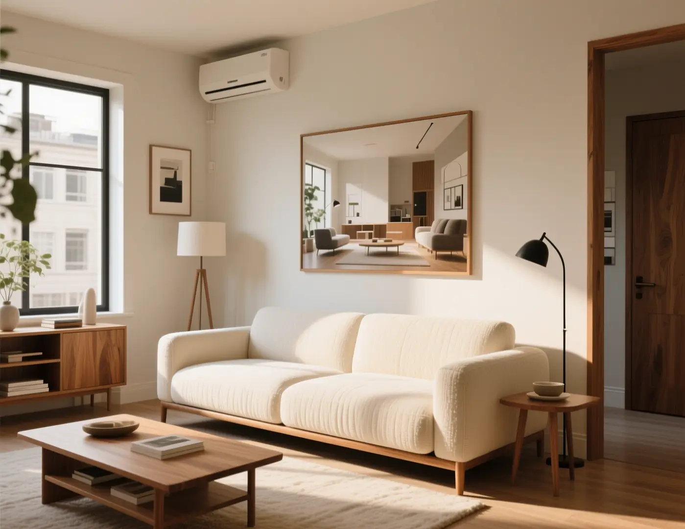 مفهوم تحديث سريع للغرفة بمواد محدثة ومزاج منزلي متميز أنظف.